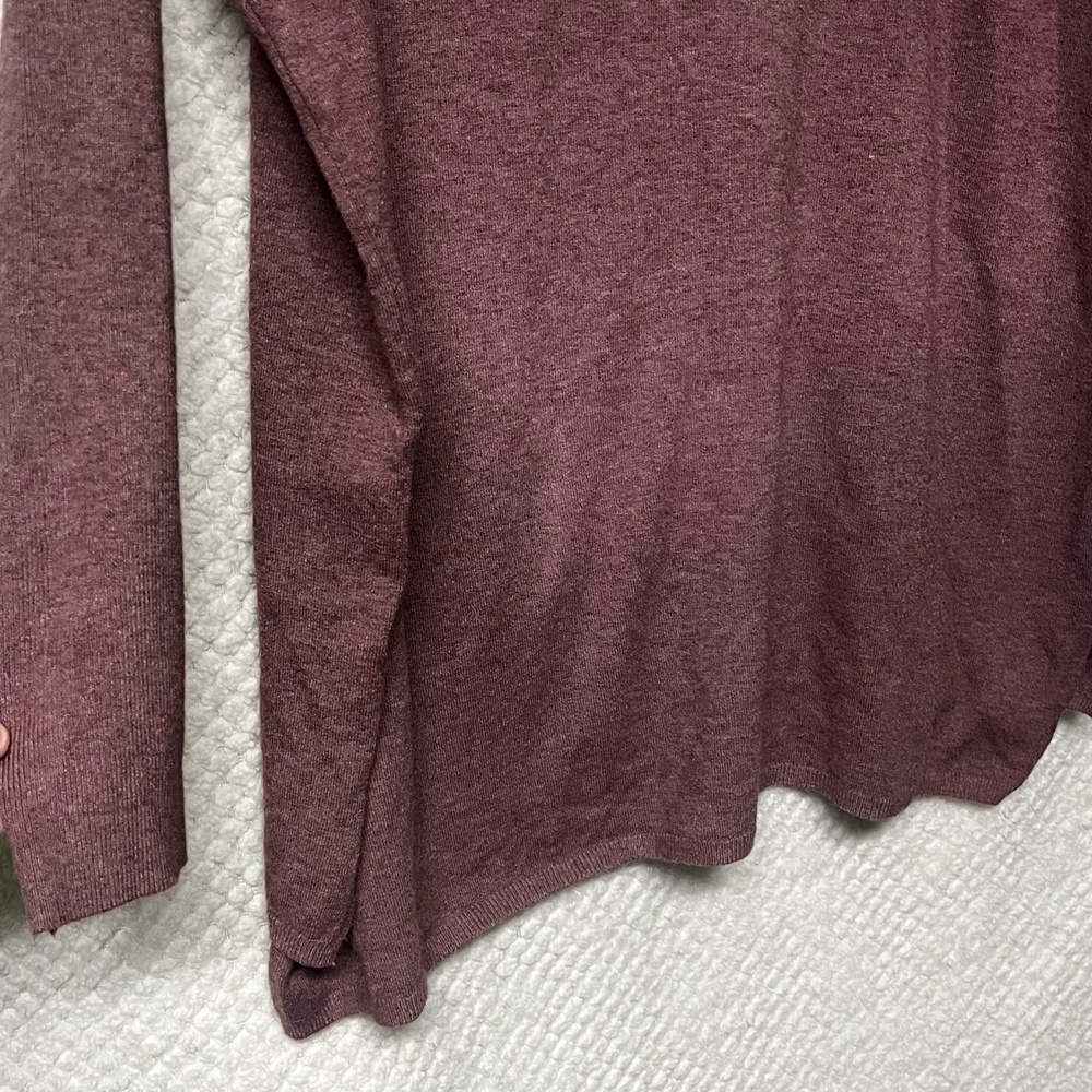 Altar'd State Womens Deep Plum Tunic Sweater Relaxed Fit Patch Pocket Boho S/M - Picture 9 of 11